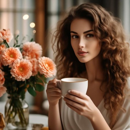 Девушка и кофе