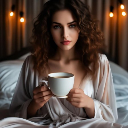 Девушка с чашкой чая