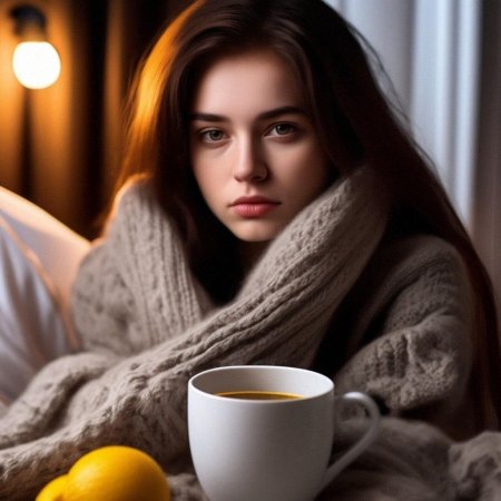 Девушка с чашкой кофе