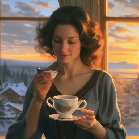 Девушка с чаем