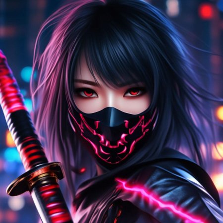 Девушка в маске аниме