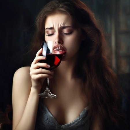 Девушка с вином