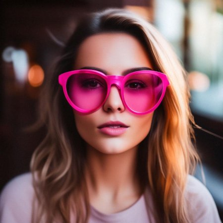 Девушка в розовых очках