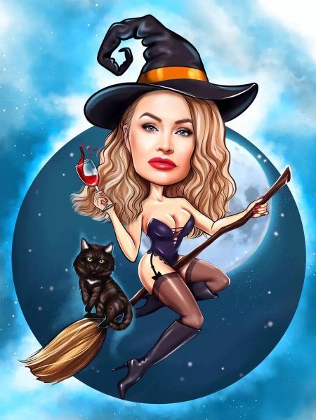 Девушка шарж