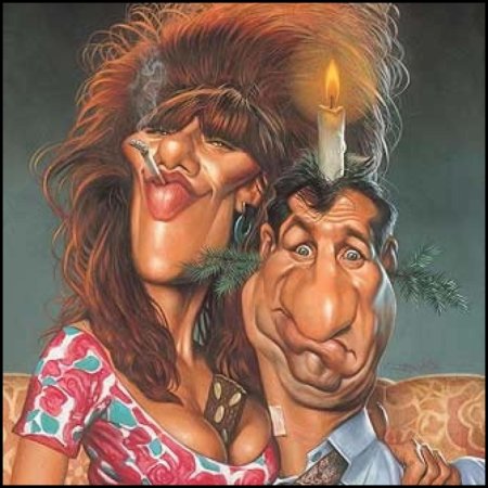 Карикатура на яркую женщину