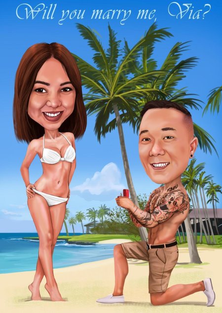 Шарж мужчина и женщина