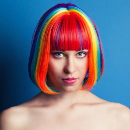 Прически с разноцветными волосами
