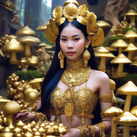 Девушка в золотых украшениях