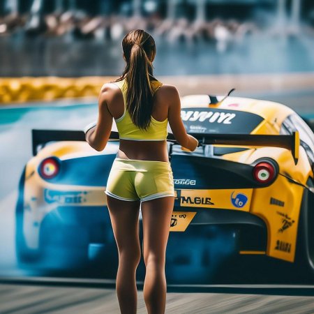 Девушка на гонках