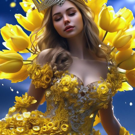 Желтые тюльпаны королева