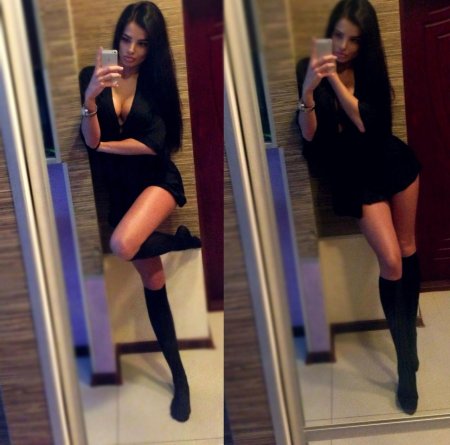 Селфи в черном платье