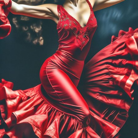 Женщина в красном платье