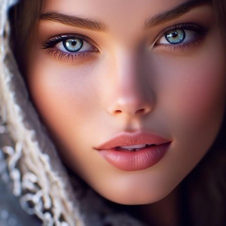 Очень красивое лицо девушки