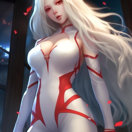 Девушка альбинос с красными глазами