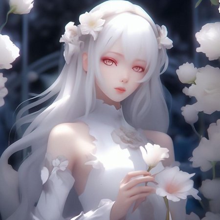 Девушка с белыми волосами аниме