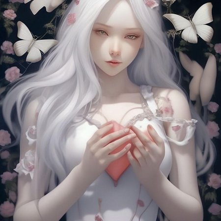 Девушка с белыми волосами