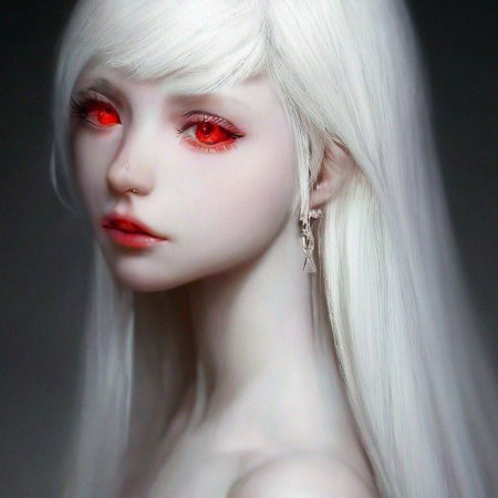 Альбинос с красными глазами