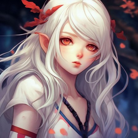 Эльфийка с белыми волосами