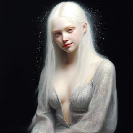 Белые длинные волосы