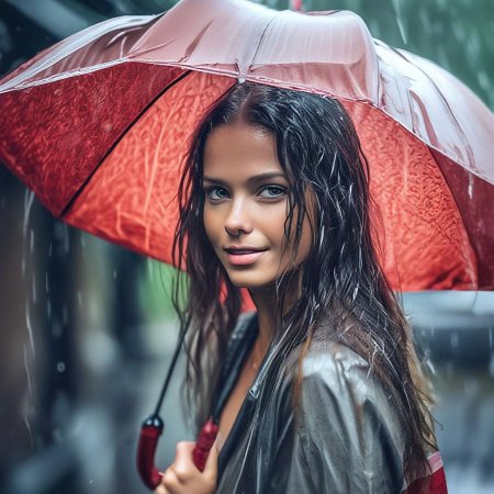 Девушка под дождём