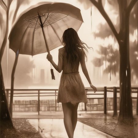 Девушка с зонтом
