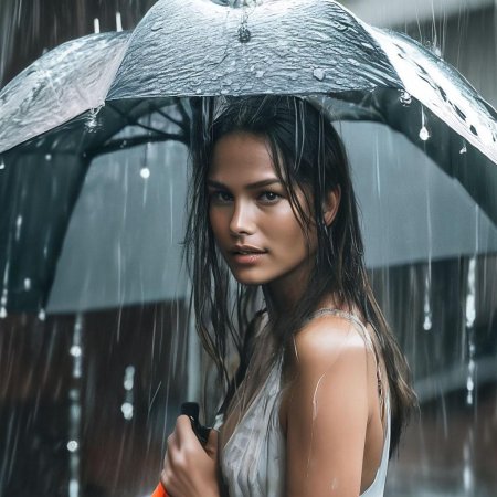 Женщина под дождем