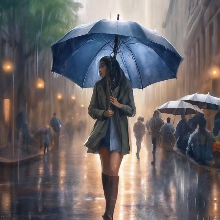 Девушка под зонтом