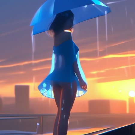 Девушка под дождём