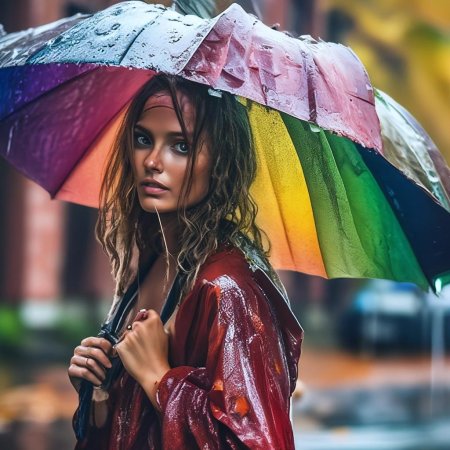 Девушка под зонтом