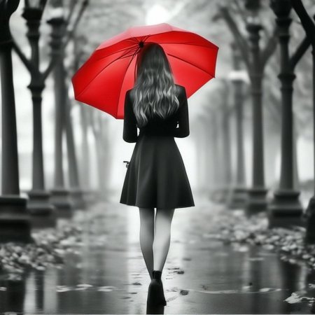 Красный зонтик