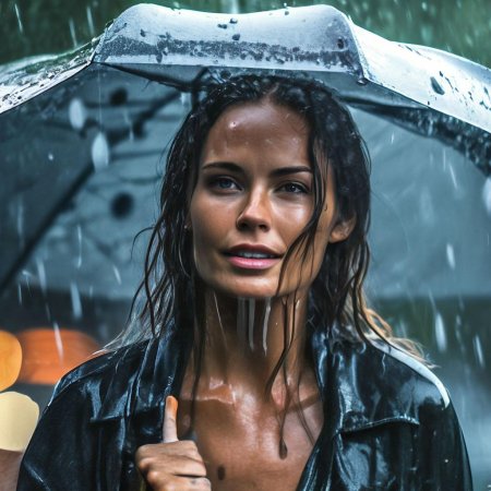 Женщина под дождем