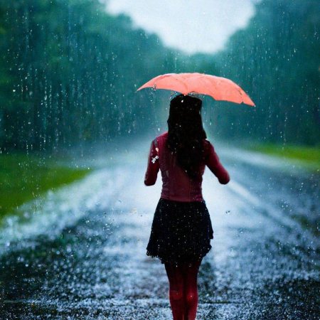 Девочка под дождем