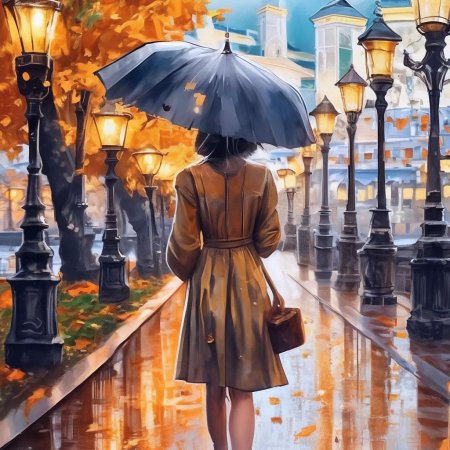 Девушка под зонтом