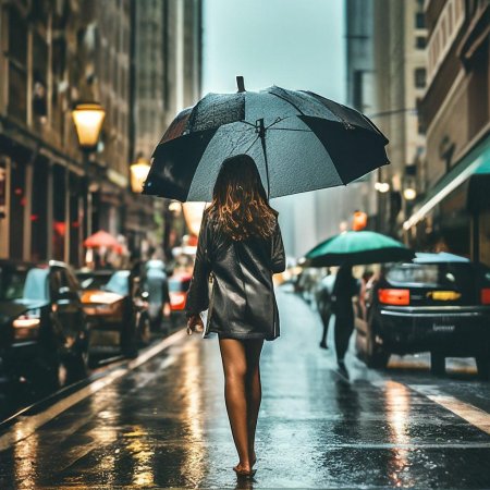 Женщина под зонтом