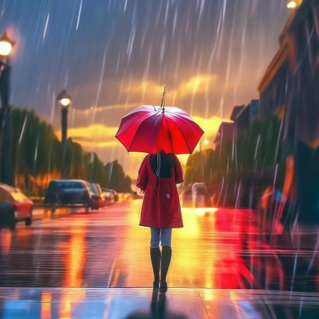 Девушка под зонтом