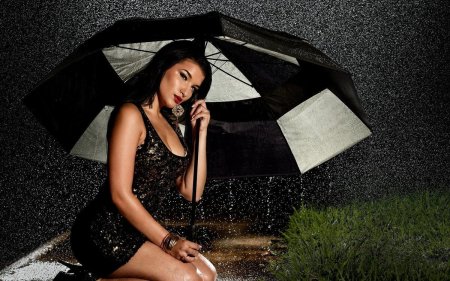 Девушка под дождем