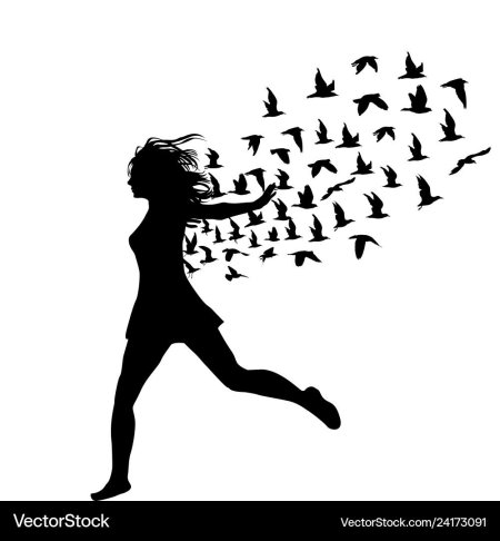 Силуэт летящей девушки