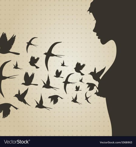 Птицы вылетают из человека