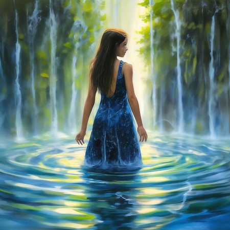 Девушка водопад