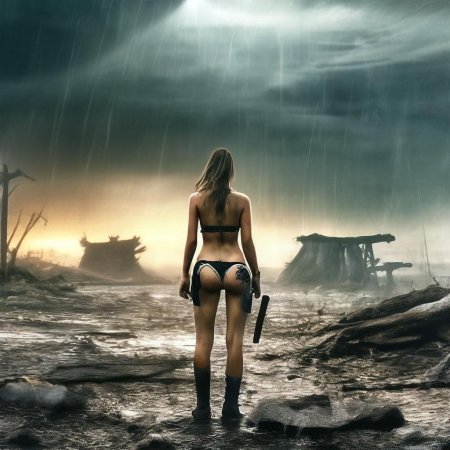 Девушка в бикини сзади