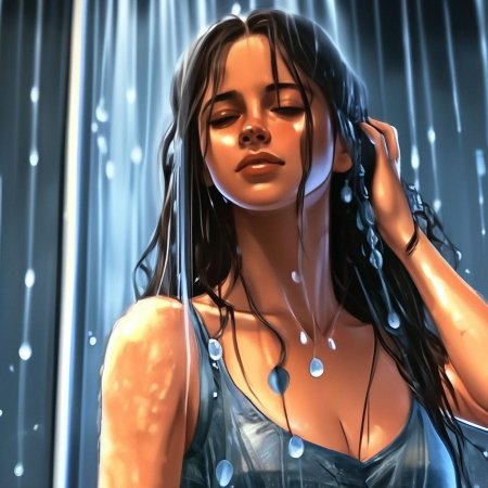 Девушка под дождём