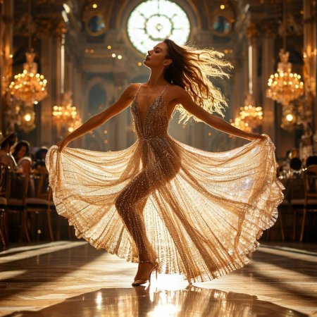 Девушка в золотом платье