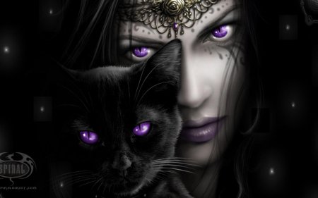 Ведьма с кошкой