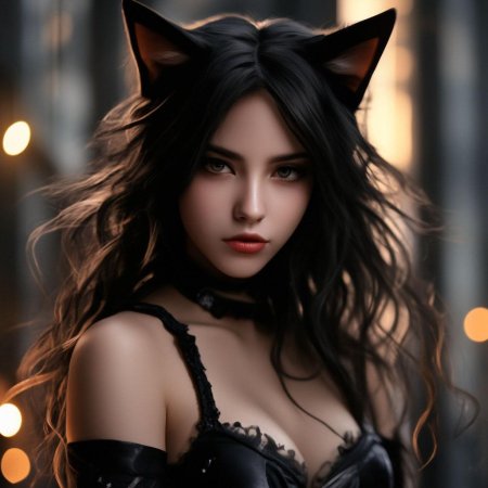 Девушка кот