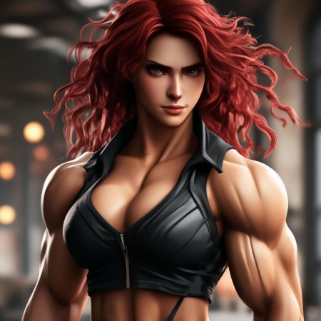 Аниме девушка с мускулами