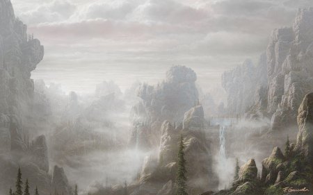 Горы в тумане фэнтези