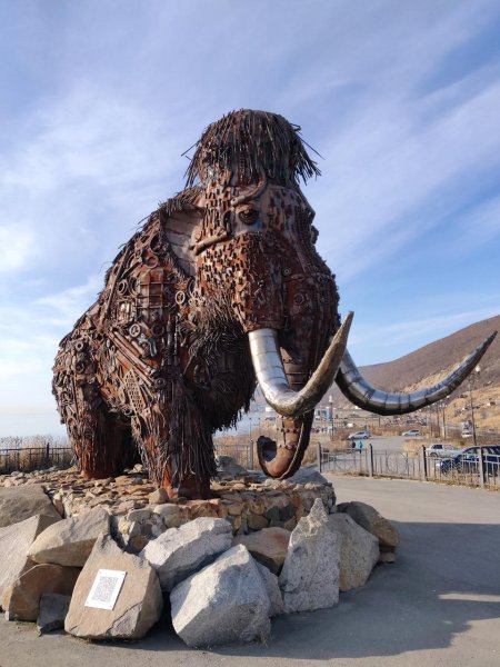 Скульптура мамонта в Магадане