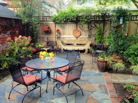 Сад ландшафт английский классический стиль патио