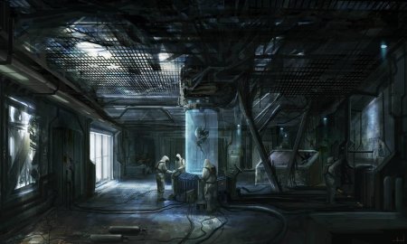 Био лаборатория Sci-Fi арт