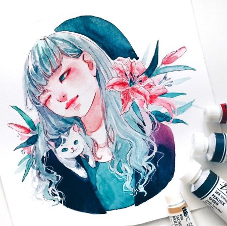 Аниме акварелью